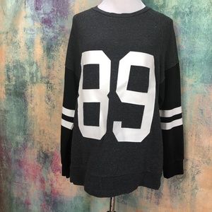 🎇Morse Code Gray - Black Cotton Mix, "89" Sweater